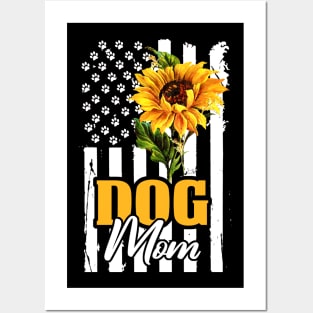 Flag American Dog Mom Posters and Art